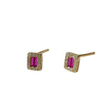 Geovana Baguette Birthstone Studs