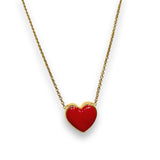 Puffy Color Heart Necklace