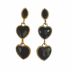 Heart Station Drop Earrings