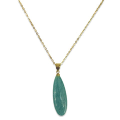 Gold Filled Teardrop Gemstone Necklace