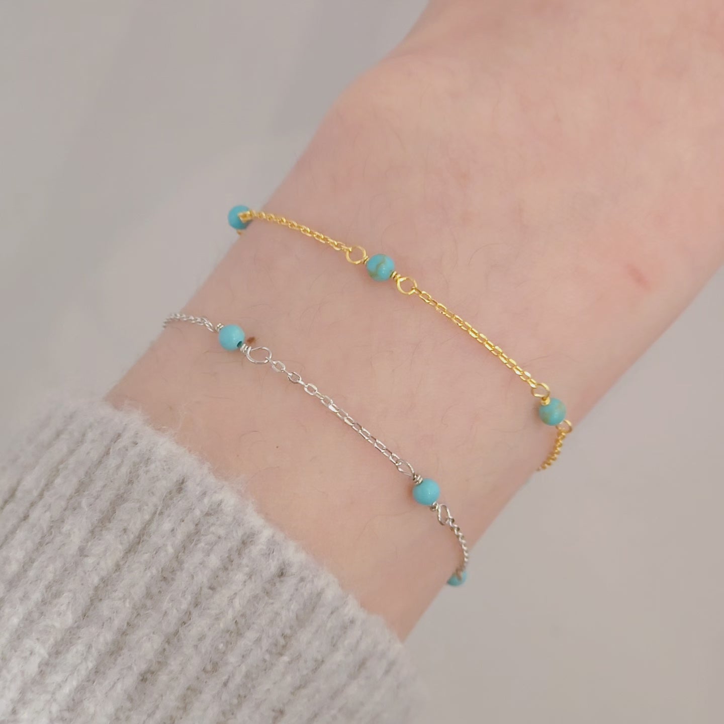 Turquoise Beads Station Bracelet