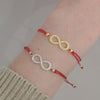 Big Infinity Pave Red Thread Bracelet