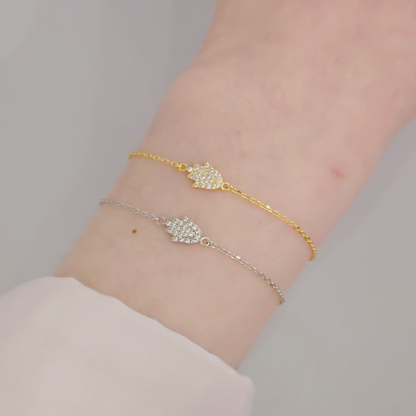 Hamsa Hand Tiny Sparkle Bracelet