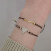 Pointy Heart Black Thread Bracelet