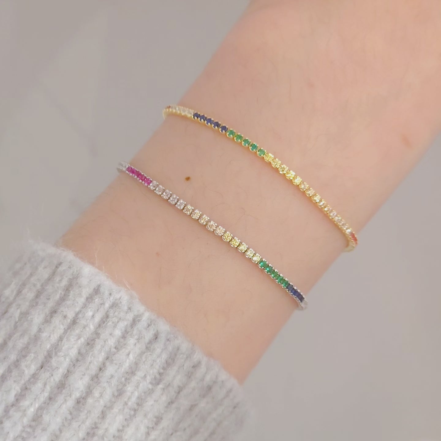 Amy Solo Row Rainbow Adjustable Bracelet
