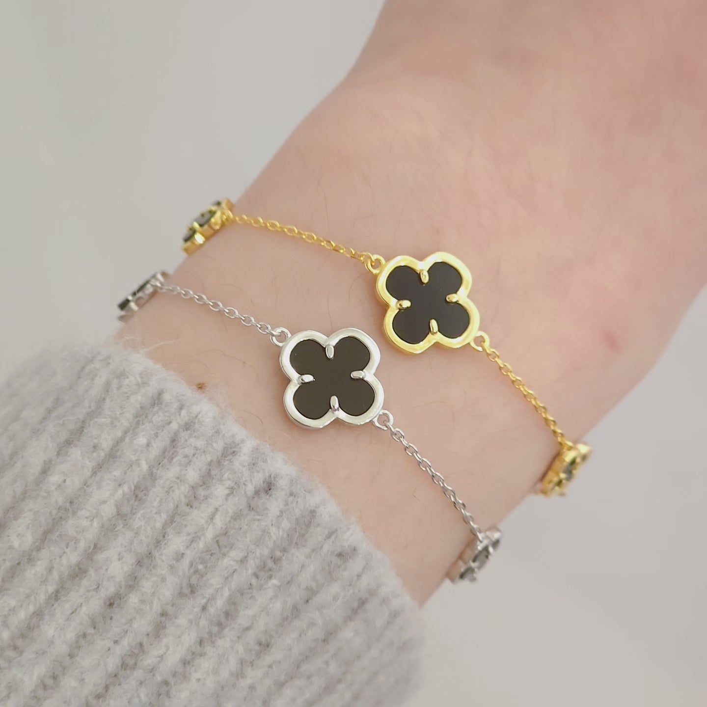 Flora Triple Onyx Bracelet