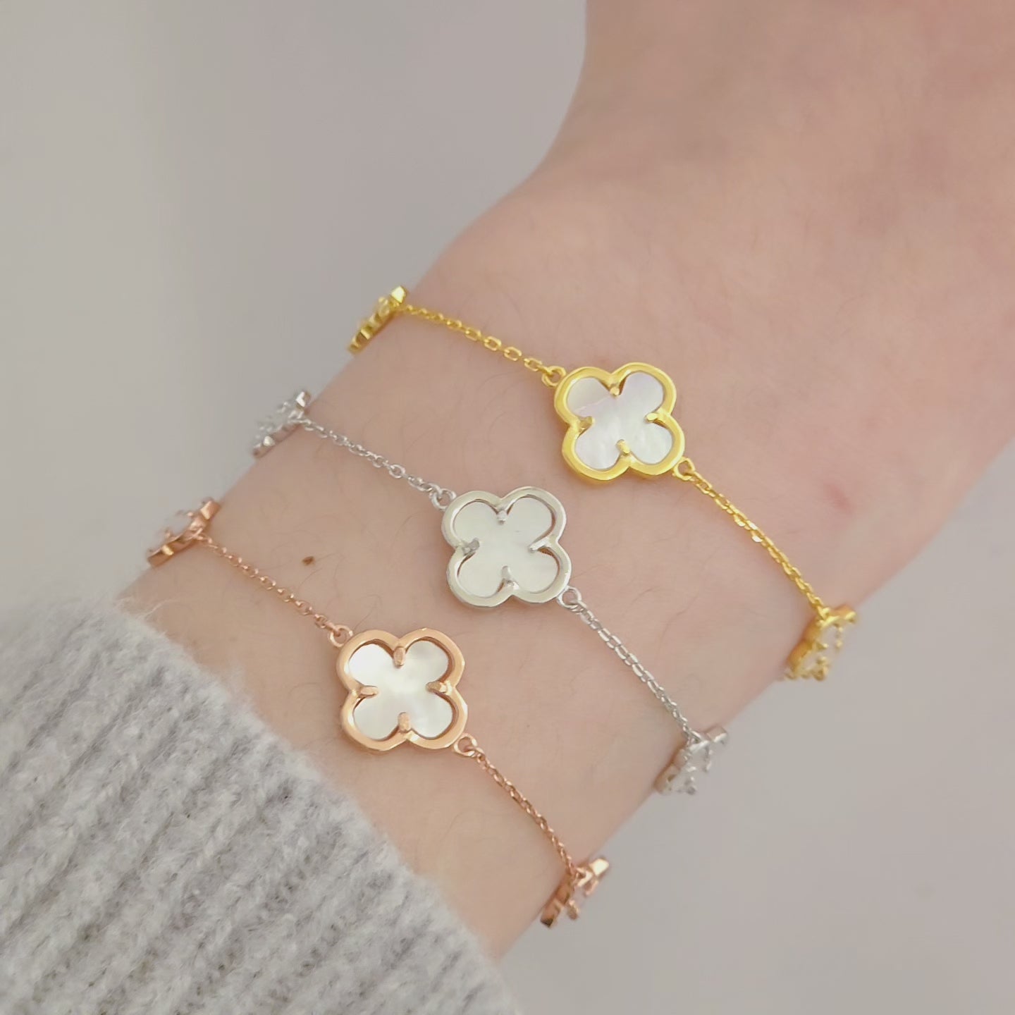 Flora Triple Mother of Pearl Bracelet