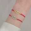 Evil Eye Puffy Pendant Red Thread Bracelet