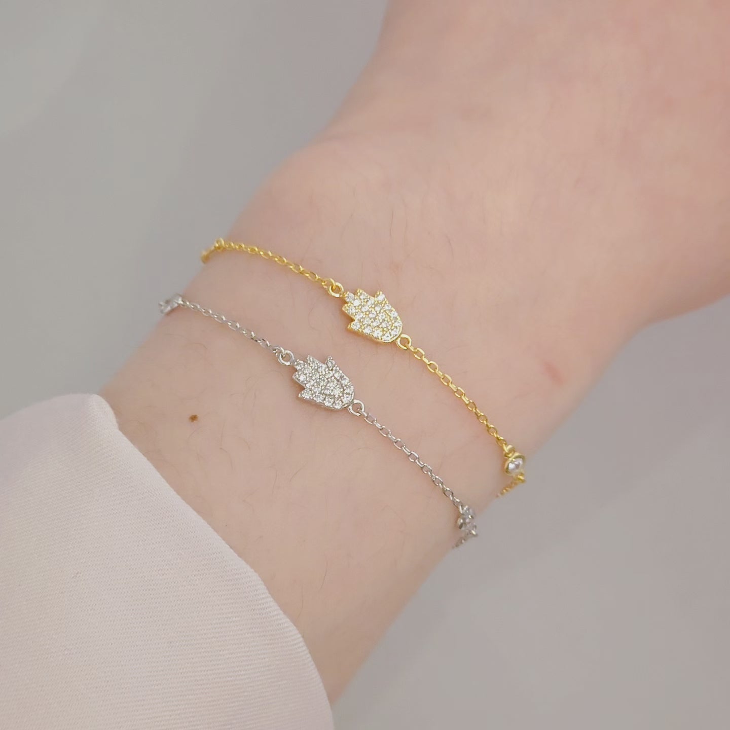 Hamsa Sparkle Bezel Bracelet