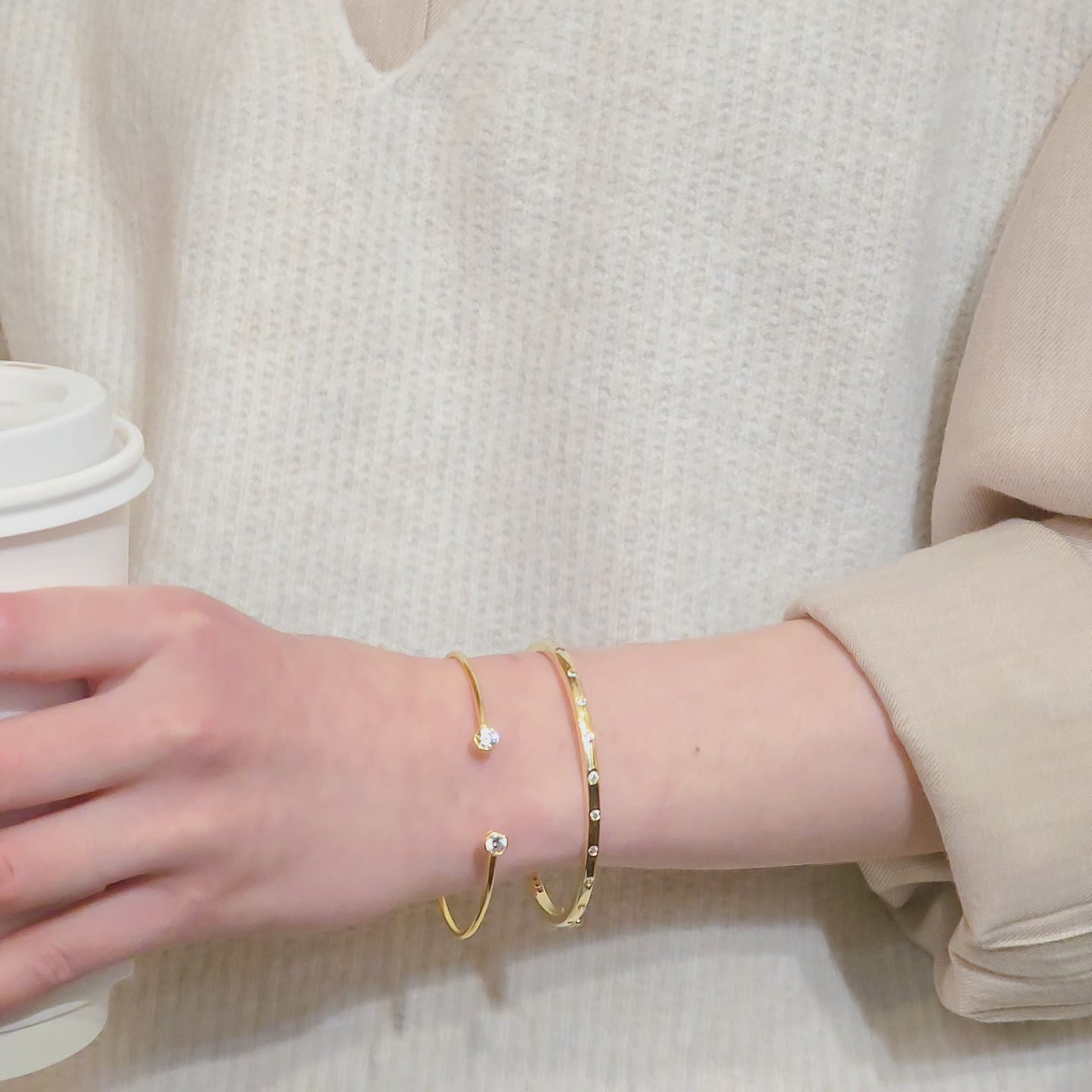 Circle Bezel Cuff Bracelet