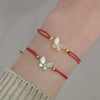 Butterfly Mother of Pearl Red Thread Bracelet