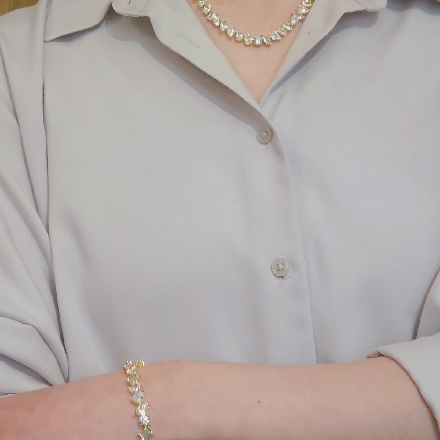 Noelia Teardrop Rectangle Baguette Eternity Bracelet