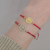 Evil Eye Texture Stars Disc Red Thread Bracelet