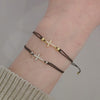 Sparkle Cross Black Thread Bracelet