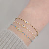 Sterling Silver Evil Eye Color Beaded Enamel Chain Bracelet