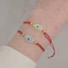 Evil Eye Mother of Pearl Sparkle Red Thread Bracelet