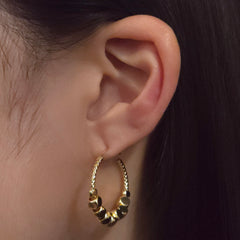 18K Gold Filled Endless Beaded Hoops