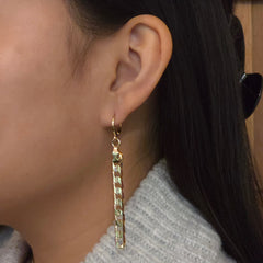 Gold Filled Huggie Cuban Chain Charm