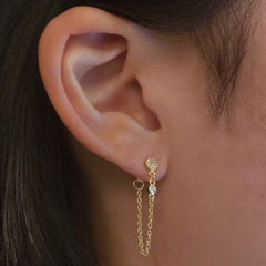 Amy Sparkle Chain Studs