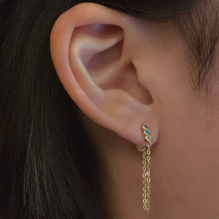 Pastel Bezels Chain Earrings