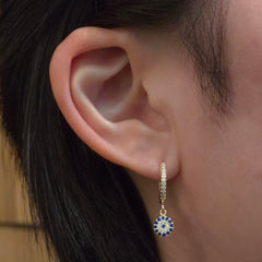 Haggy Evil Eye Disc Charm Huggies