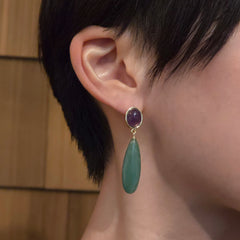 Nicolette Gemstone Teardrop Earrings