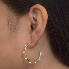 Pearlea Studded Hoops