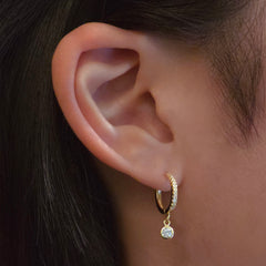 Haggy Pave Bezel Charm Huggies