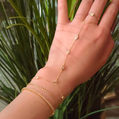 Multi Geometric Bezel Hand Chain