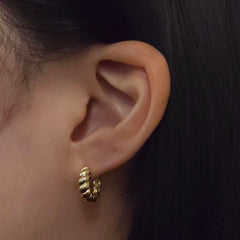 Gold Filled Croissant Huggies