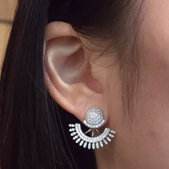 Jacklyn Pave Spike Statement Jacket Earrings