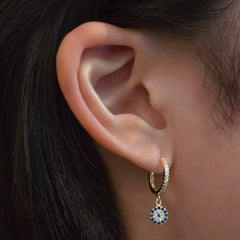 Haggy Evil Eye Disc Charm Huggies