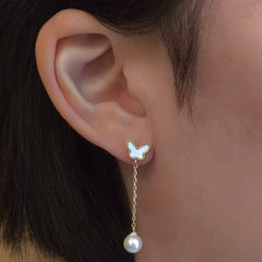 Butterfly Mother of Pearl Dangle Earrings
