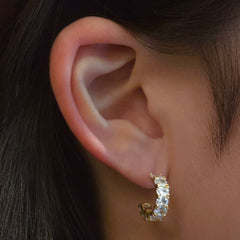 Ovaline Half Hoop Huggie Studs