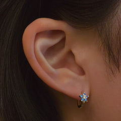 Flower Birthstone Huggies