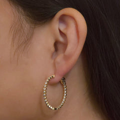 Sparkle Bezel French Clasp Small 1.1” Hoops
