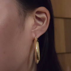 18K Gold Filled Edged Clasp Hoops