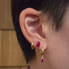 Prong Teardrop Birthstone Studs