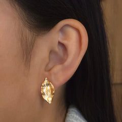 18K Gold Filled Leaf Earrings