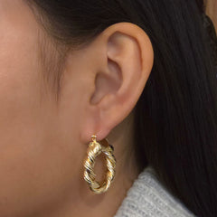 Rope Twist Gold Filled Clasp Hoops