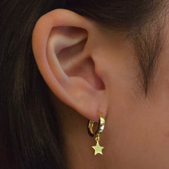 Moon Star Charm Huggies