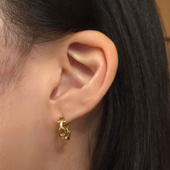 Gold Filled Buckle Chain Huggies