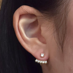 Jacklyn Mini Swing CZ Jacket Earrings