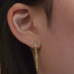 Pastel Bezels Chain Earrings