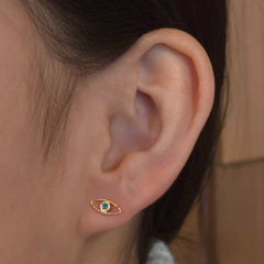 Gold Filled Evil Eye Stud Earrings