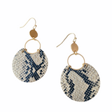 Snake Print Disc Earrings