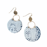 Snake Print Disc Earrings