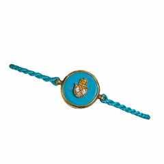 Turquoise Hamsa Tassel Thread Bracelet