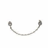Teardrop Bezel Double Chain Stud Earrings