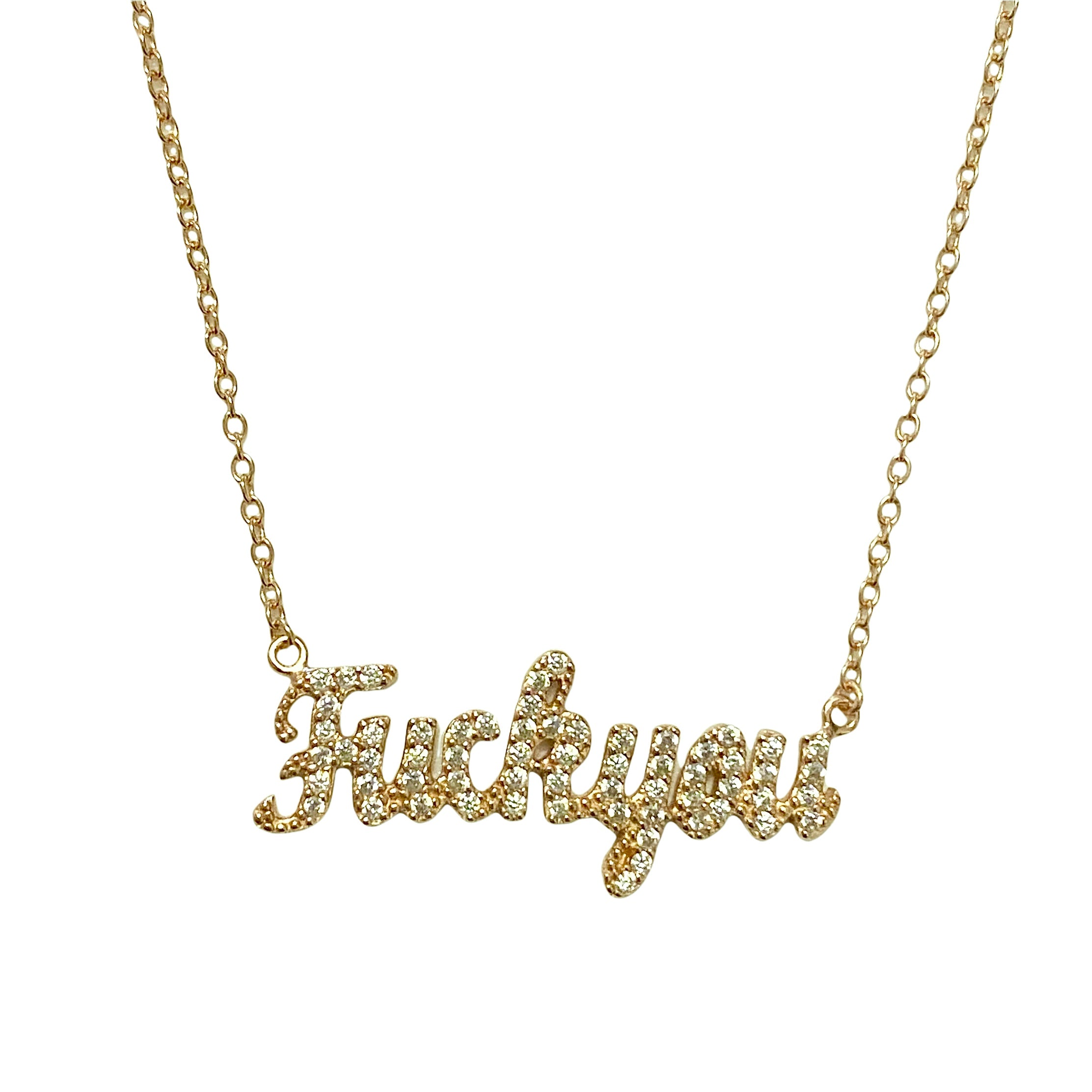 Sterling Silver Fuck You Necklace